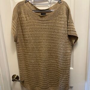 Gold Short Sleeve Knit Top